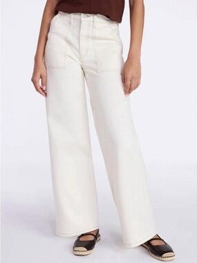 New Time and Tru Wide-Leg Utility Pants Off-White 8